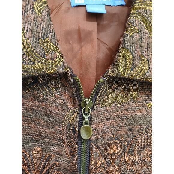 Vintage Koret Tapestry Blazer Paisley Womens Size 8 Rust Brown Woven Boxy Jacket - Picture 10 of 16